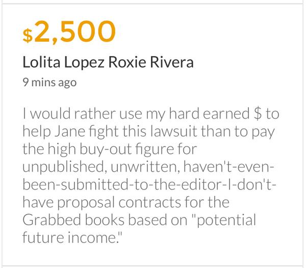 Lolita Lopez / Roxie Rivera Contribution Note