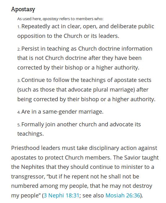 LDS apostasy definitions